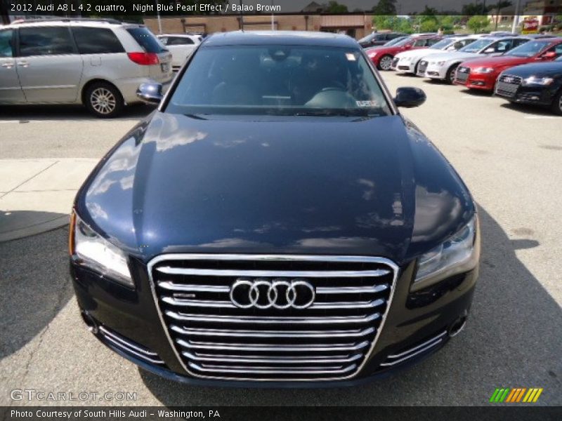 Night Blue Pearl Effect / Balao Brown 2012 Audi A8 L 4.2 quattro