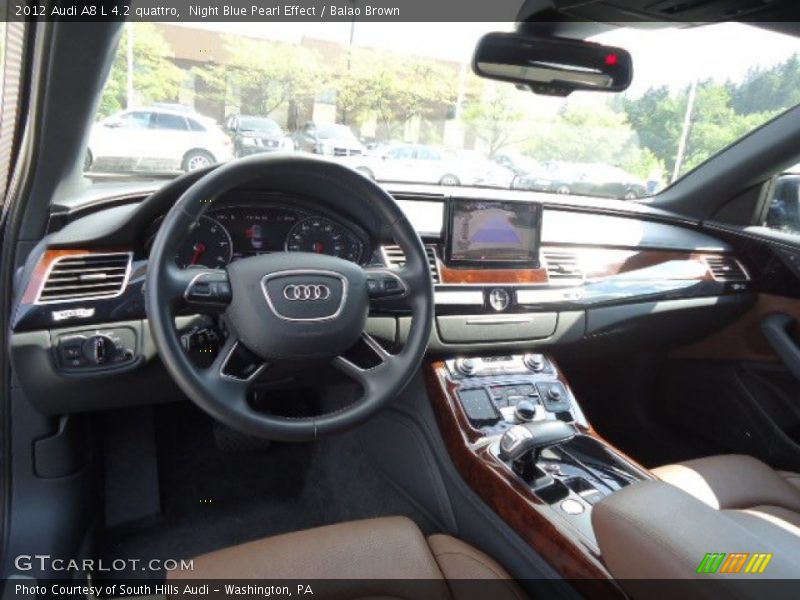 Night Blue Pearl Effect / Balao Brown 2012 Audi A8 L 4.2 quattro