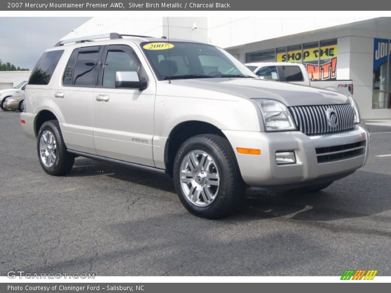 Silver Birch Metallic / Charcoal Black 2007 Mercury Mountaineer Premier AWD