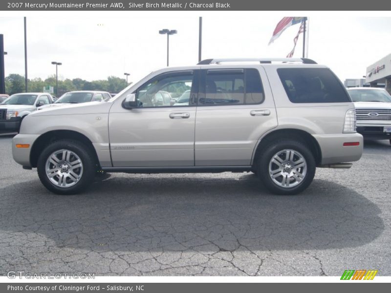 Silver Birch Metallic / Charcoal Black 2007 Mercury Mountaineer Premier AWD