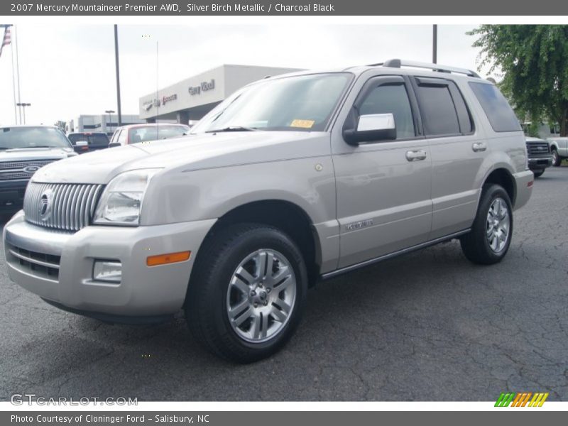 Silver Birch Metallic / Charcoal Black 2007 Mercury Mountaineer Premier AWD