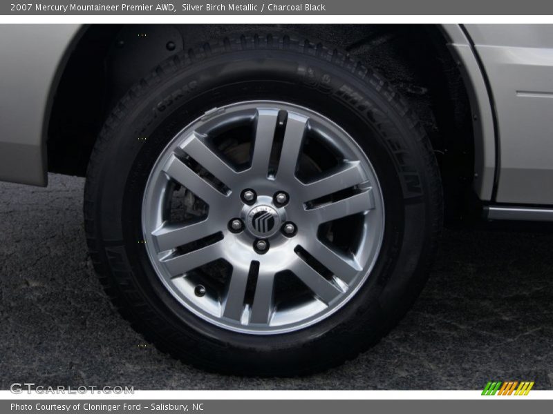 Silver Birch Metallic / Charcoal Black 2007 Mercury Mountaineer Premier AWD