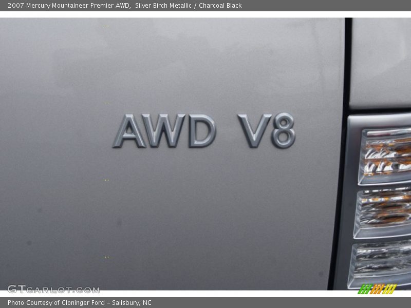 Silver Birch Metallic / Charcoal Black 2007 Mercury Mountaineer Premier AWD