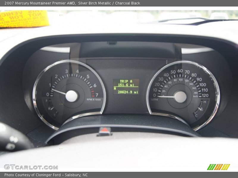 Silver Birch Metallic / Charcoal Black 2007 Mercury Mountaineer Premier AWD