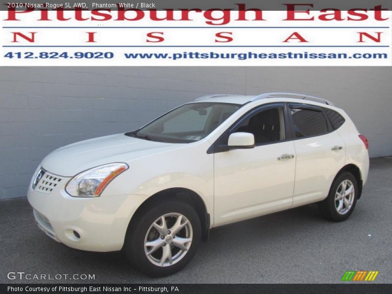 Phantom White / Black 2010 Nissan Rogue SL AWD