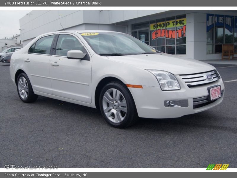 White Suede / Charcoal Black 2008 Ford Fusion SEL V6