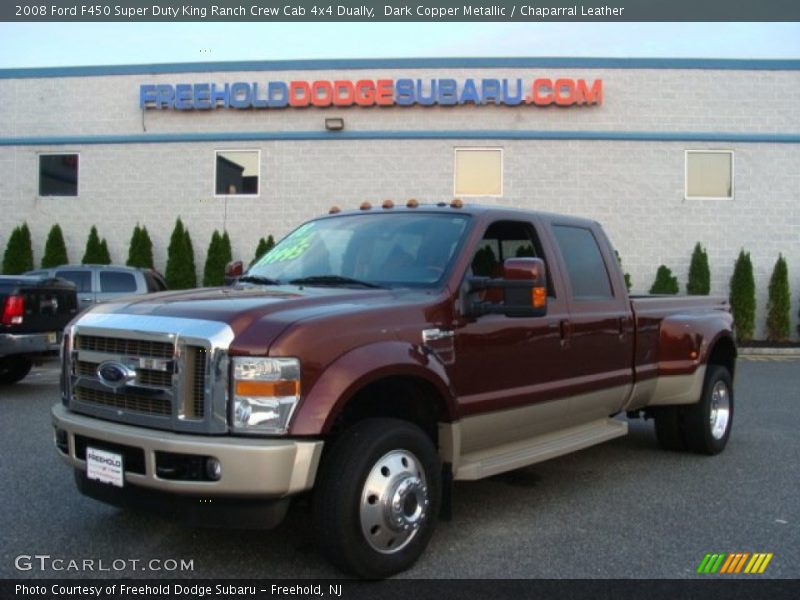 Dark Copper Metallic / Chaparral Leather 2008 Ford F450 Super Duty King Ranch Crew Cab 4x4 Dually
