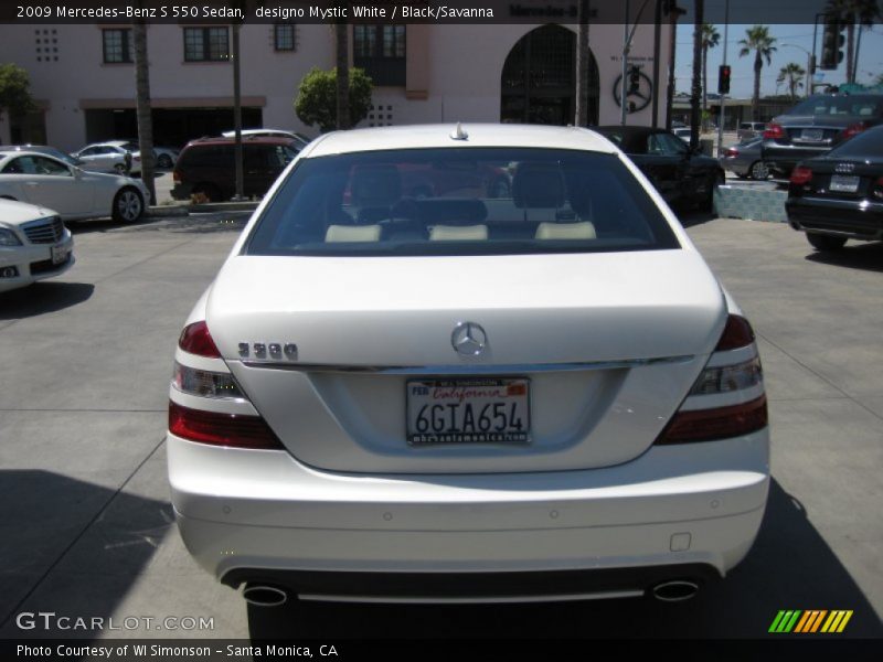 designo Mystic White / Black/Savanna 2009 Mercedes-Benz S 550 Sedan