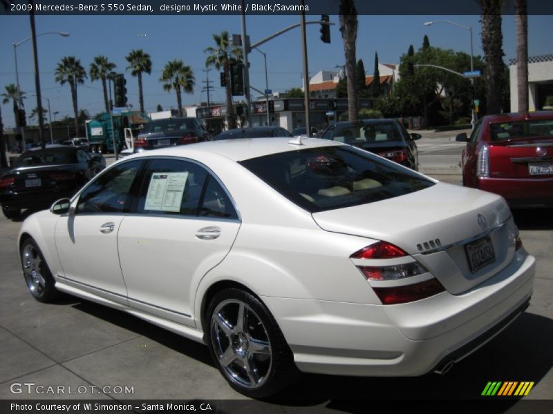 designo Mystic White / Black/Savanna 2009 Mercedes-Benz S 550 Sedan