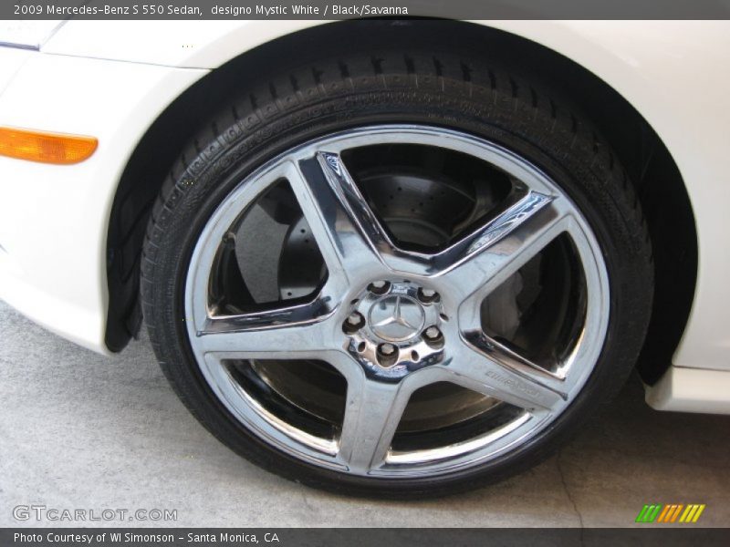 designo Mystic White / Black/Savanna 2009 Mercedes-Benz S 550 Sedan