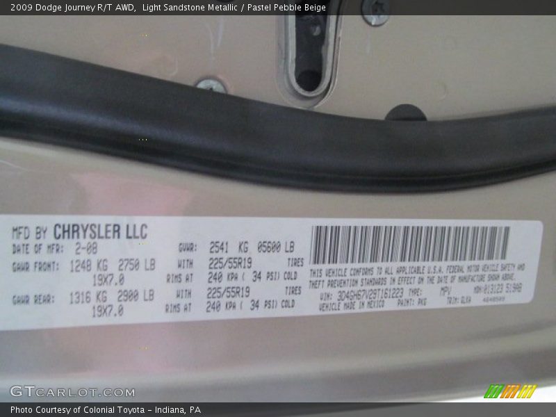 Light Sandstone Metallic / Pastel Pebble Beige 2009 Dodge Journey R/T AWD
