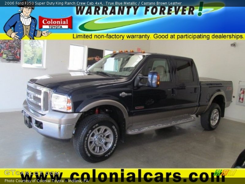 True Blue Metallic / Castano Brown Leather 2006 Ford F350 Super Duty King Ranch Crew Cab 4x4