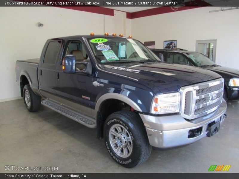 True Blue Metallic / Castano Brown Leather 2006 Ford F350 Super Duty King Ranch Crew Cab 4x4