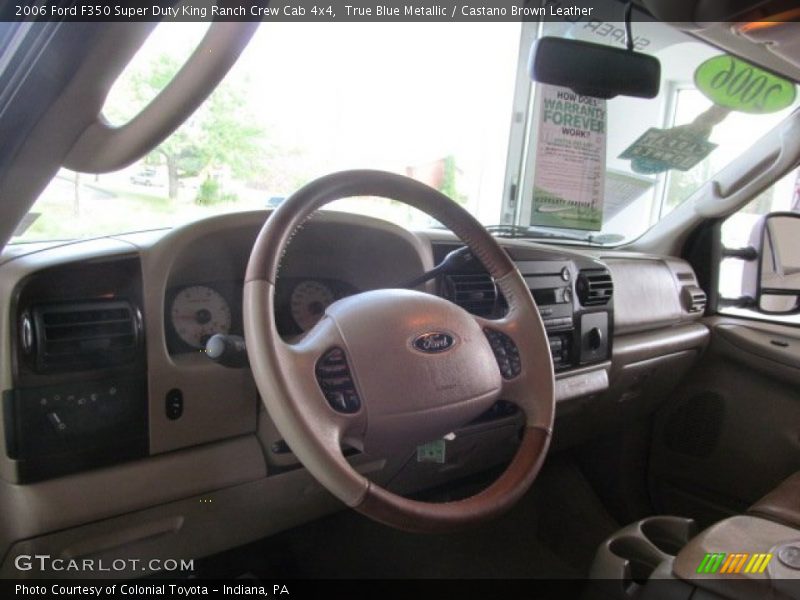 True Blue Metallic / Castano Brown Leather 2006 Ford F350 Super Duty King Ranch Crew Cab 4x4