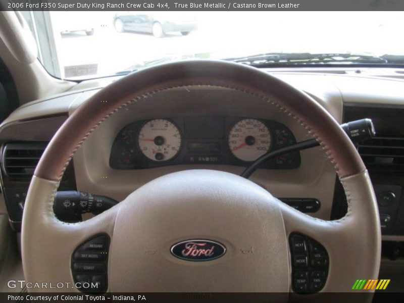 True Blue Metallic / Castano Brown Leather 2006 Ford F350 Super Duty King Ranch Crew Cab 4x4