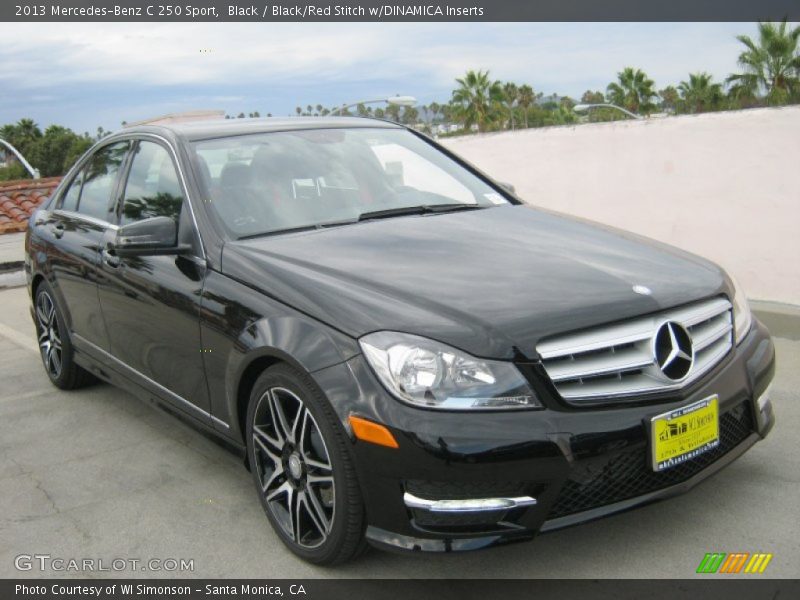 Black / Black/Red Stitch w/DINAMICA Inserts 2013 Mercedes-Benz C 250 Sport