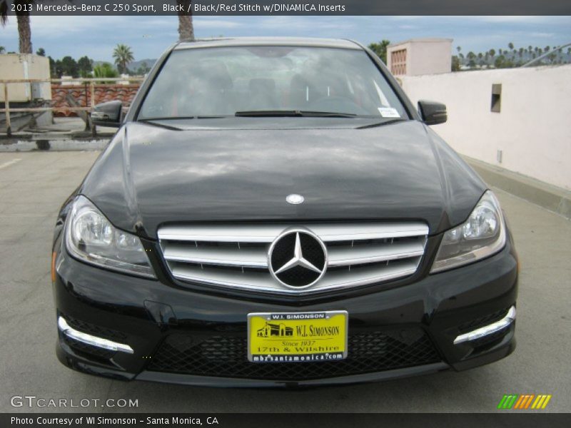Black / Black/Red Stitch w/DINAMICA Inserts 2013 Mercedes-Benz C 250 Sport