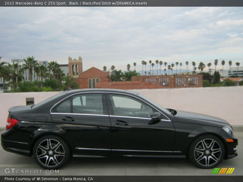 Black / Black/Red Stitch w/DINAMICA Inserts 2013 Mercedes-Benz C 250 Sport
