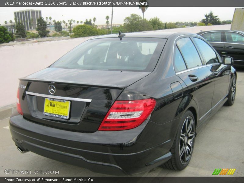 Black / Black/Red Stitch w/DINAMICA Inserts 2013 Mercedes-Benz C 250 Sport