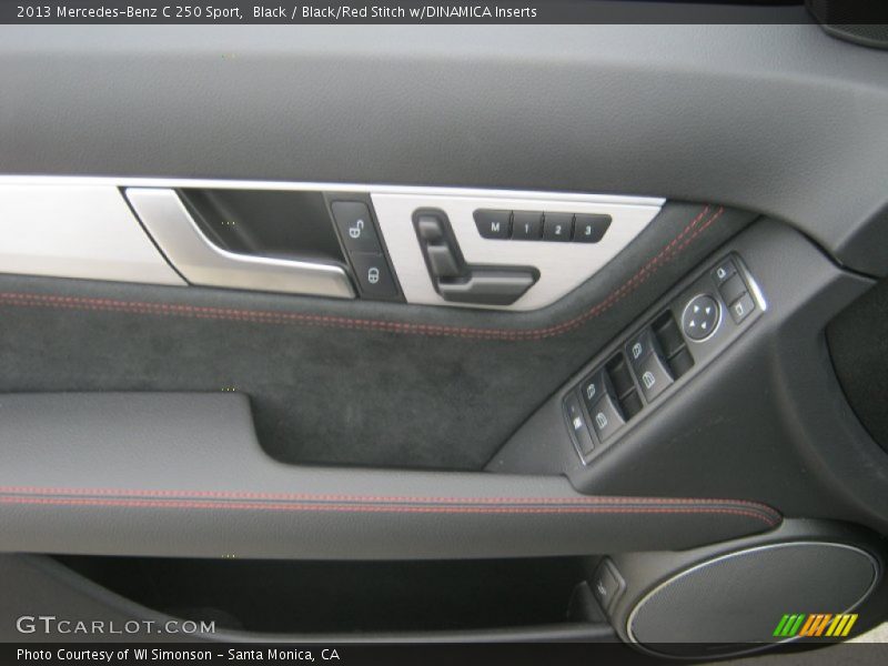 Black / Black/Red Stitch w/DINAMICA Inserts 2013 Mercedes-Benz C 250 Sport