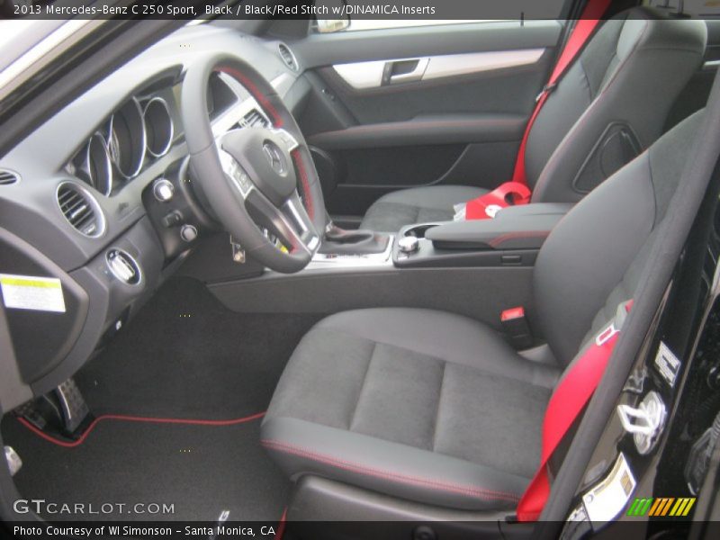 Black / Black/Red Stitch w/DINAMICA Inserts 2013 Mercedes-Benz C 250 Sport