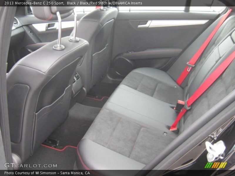 Black / Black/Red Stitch w/DINAMICA Inserts 2013 Mercedes-Benz C 250 Sport