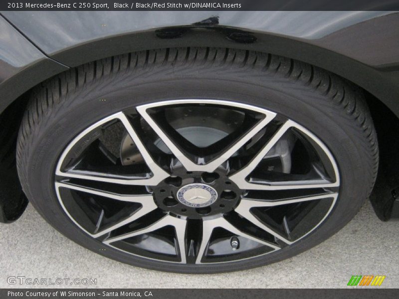 Black / Black/Red Stitch w/DINAMICA Inserts 2013 Mercedes-Benz C 250 Sport
