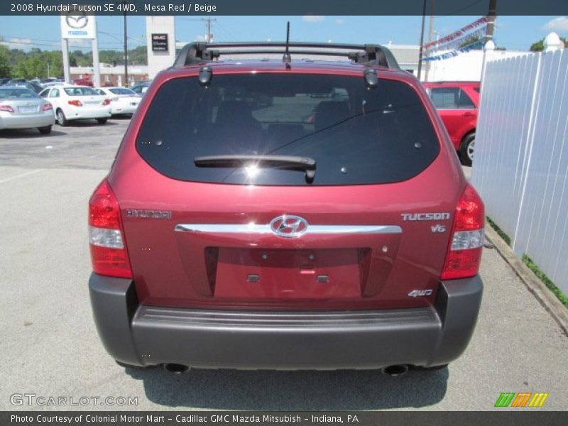 Mesa Red / Beige 2008 Hyundai Tucson SE 4WD