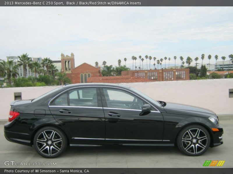 Black / Black/Red Stitch w/DINAMICA Inserts 2013 Mercedes-Benz C 250 Sport