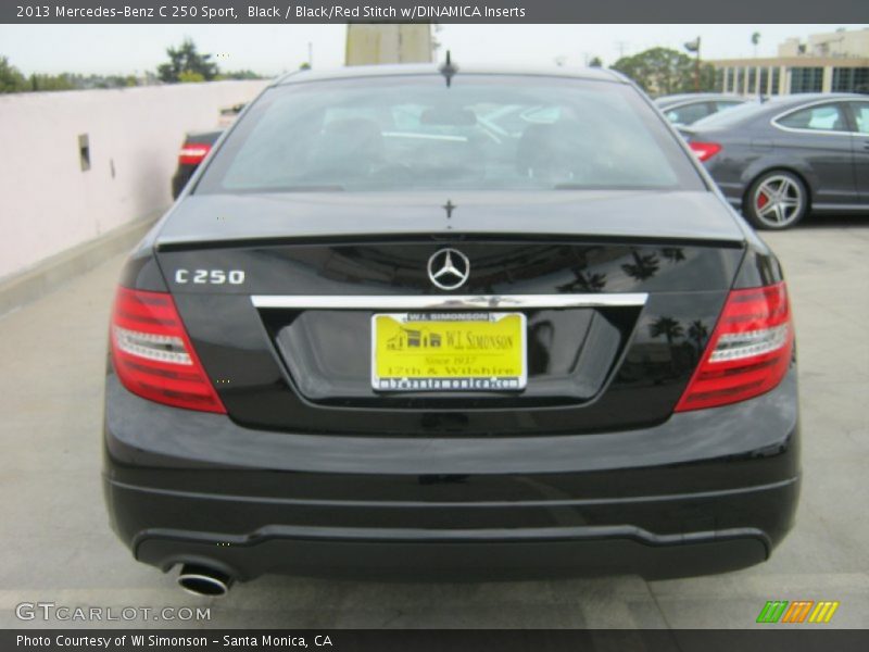 Black / Black/Red Stitch w/DINAMICA Inserts 2013 Mercedes-Benz C 250 Sport