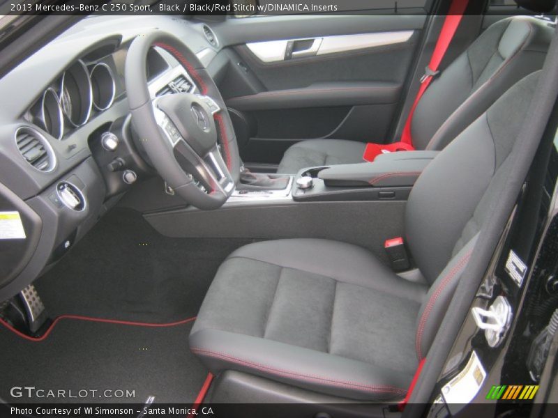 Black / Black/Red Stitch w/DINAMICA Inserts 2013 Mercedes-Benz C 250 Sport