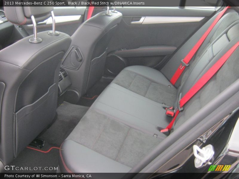 Black / Black/Red Stitch w/DINAMICA Inserts 2013 Mercedes-Benz C 250 Sport