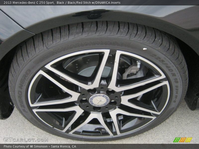 Black / Black/Red Stitch w/DINAMICA Inserts 2013 Mercedes-Benz C 250 Sport