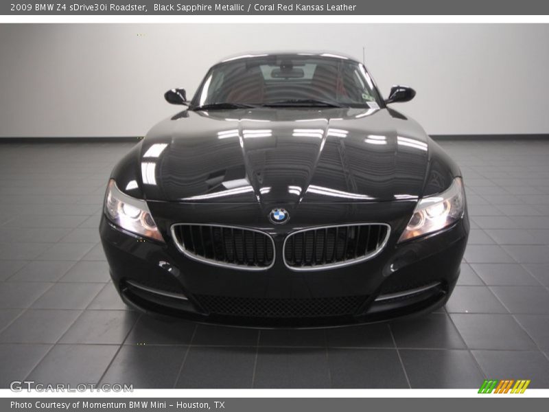 Black Sapphire Metallic / Coral Red Kansas Leather 2009 BMW Z4 sDrive30i Roadster