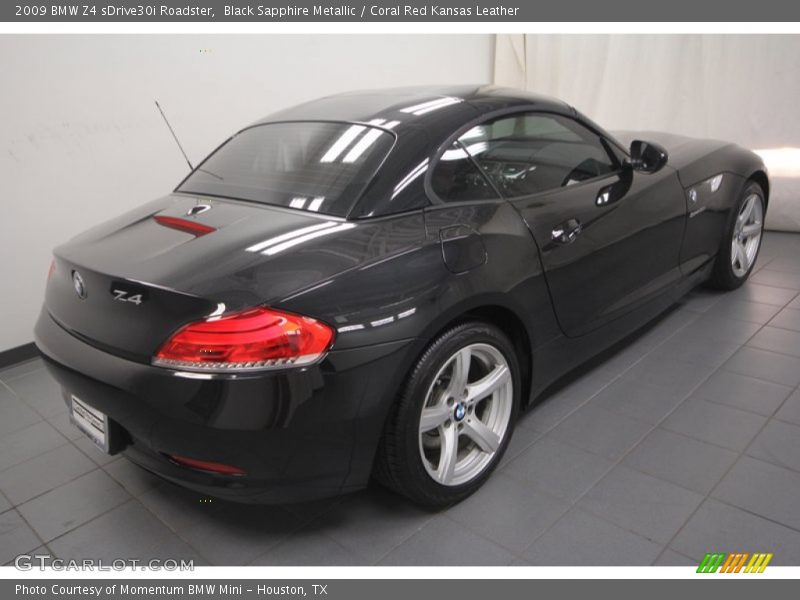 Black Sapphire Metallic / Coral Red Kansas Leather 2009 BMW Z4 sDrive30i Roadster