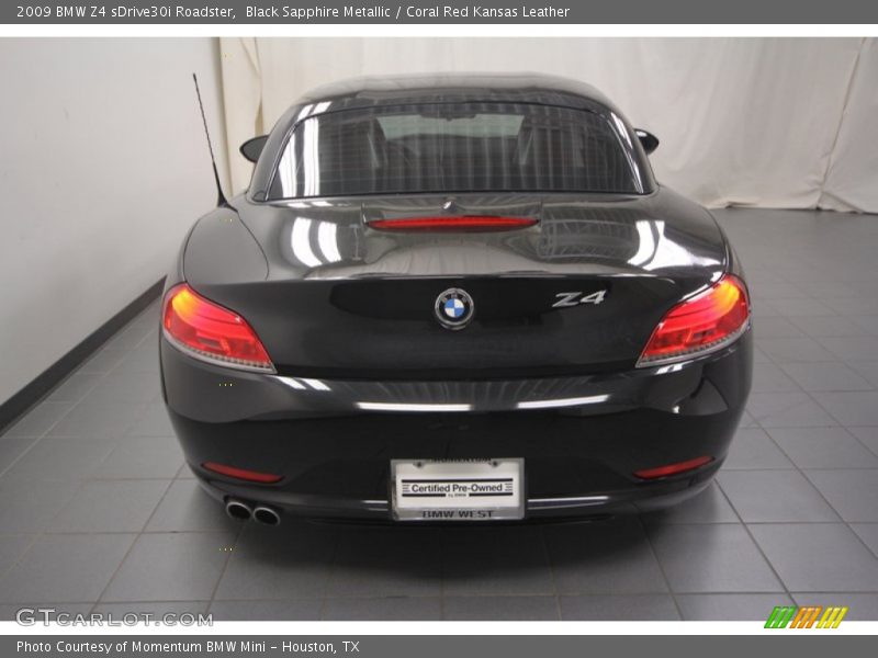 Black Sapphire Metallic / Coral Red Kansas Leather 2009 BMW Z4 sDrive30i Roadster