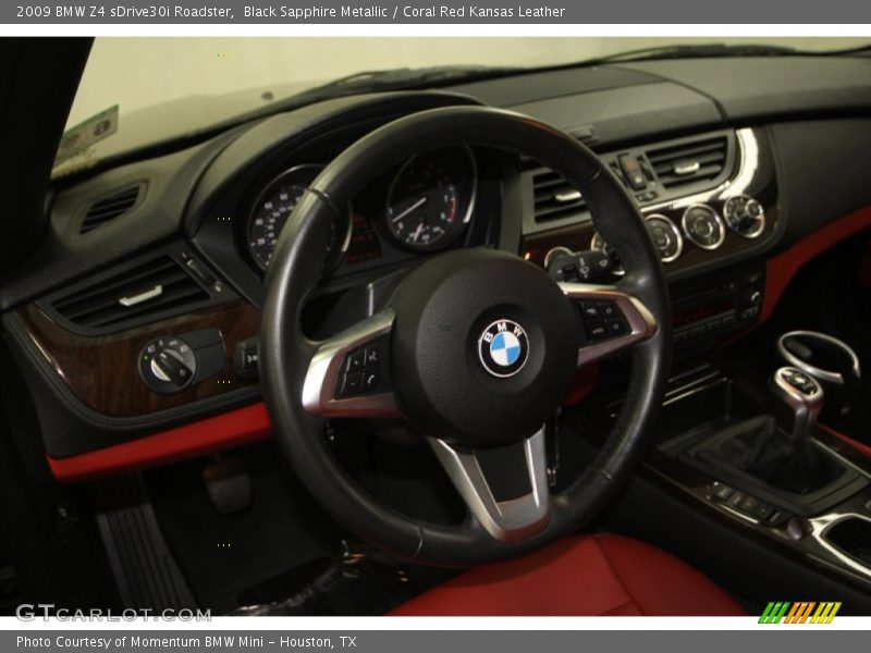 Black Sapphire Metallic / Coral Red Kansas Leather 2009 BMW Z4 sDrive30i Roadster