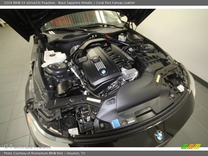 Black Sapphire Metallic / Coral Red Kansas Leather 2009 BMW Z4 sDrive30i Roadster
