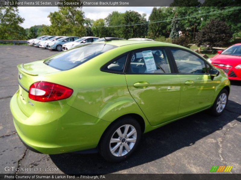 Lime Squeeze / Charcoal Black/Light Stone 2013 Ford Fiesta SE Sedan