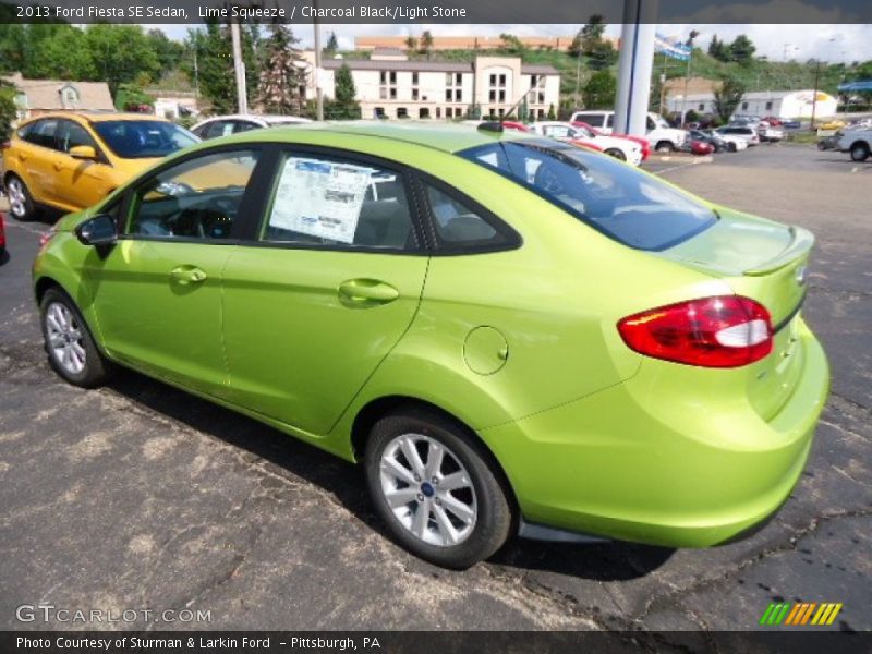 Lime Squeeze / Charcoal Black/Light Stone 2013 Ford Fiesta SE Sedan
