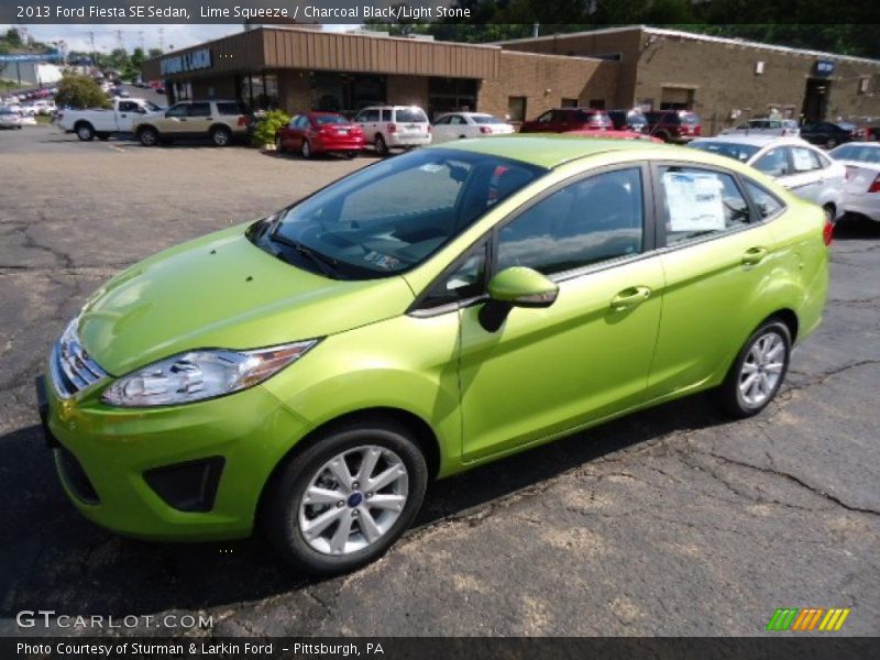 Lime Squeeze / Charcoal Black/Light Stone 2013 Ford Fiesta SE Sedan