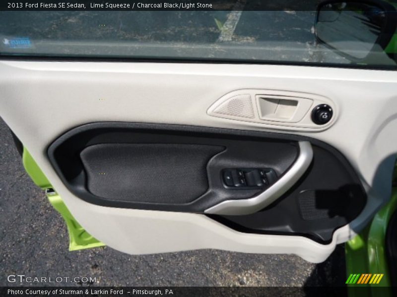 Lime Squeeze / Charcoal Black/Light Stone 2013 Ford Fiesta SE Sedan