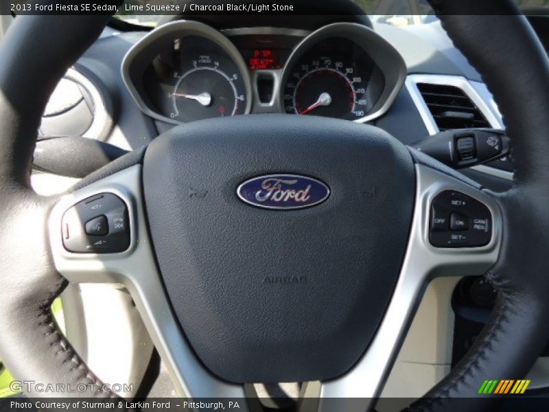 Lime Squeeze / Charcoal Black/Light Stone 2013 Ford Fiesta SE Sedan