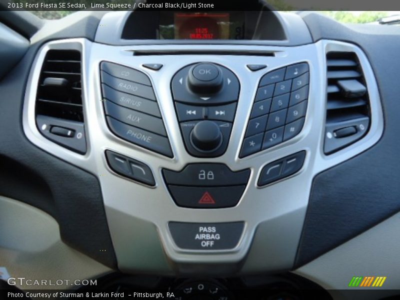 Lime Squeeze / Charcoal Black/Light Stone 2013 Ford Fiesta SE Sedan