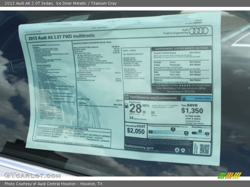 Ice Silver Metallic / Titanium Gray 2013 Audi A6 2.0T Sedan