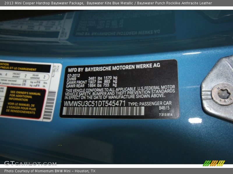 B48 - 2013 Mini Cooper Hardtop Bayswater Package