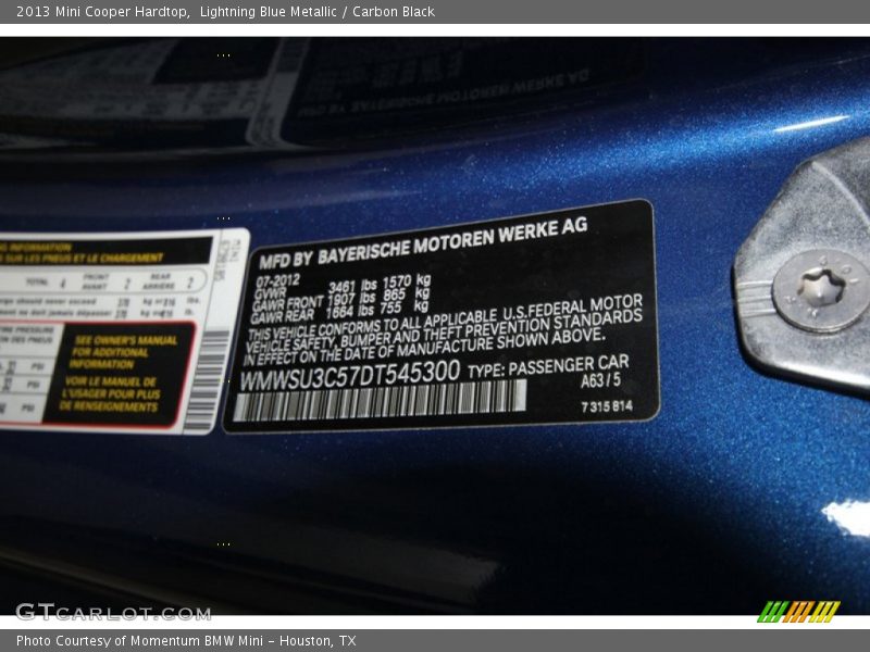 A63 - 2013 Mini Cooper Hardtop