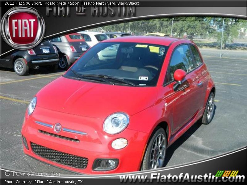 Rosso (Red) / Sport Tessuto Nero/Nero (Black/Black) 2012 Fiat 500 Sport