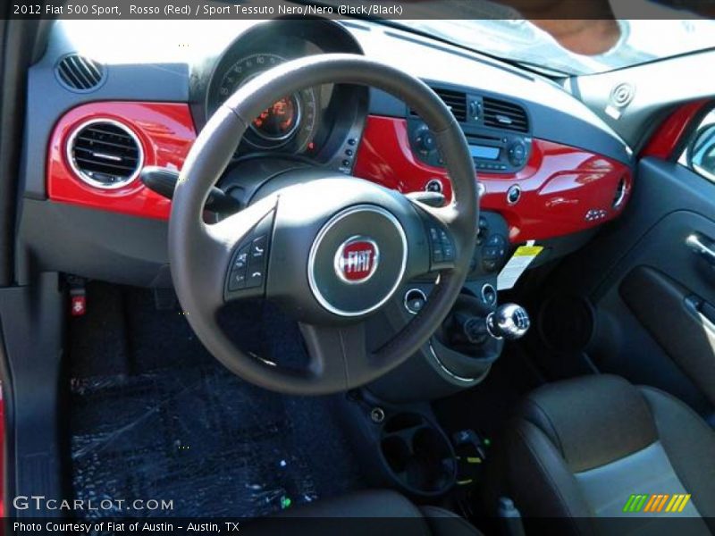Rosso (Red) / Sport Tessuto Nero/Nero (Black/Black) 2012 Fiat 500 Sport