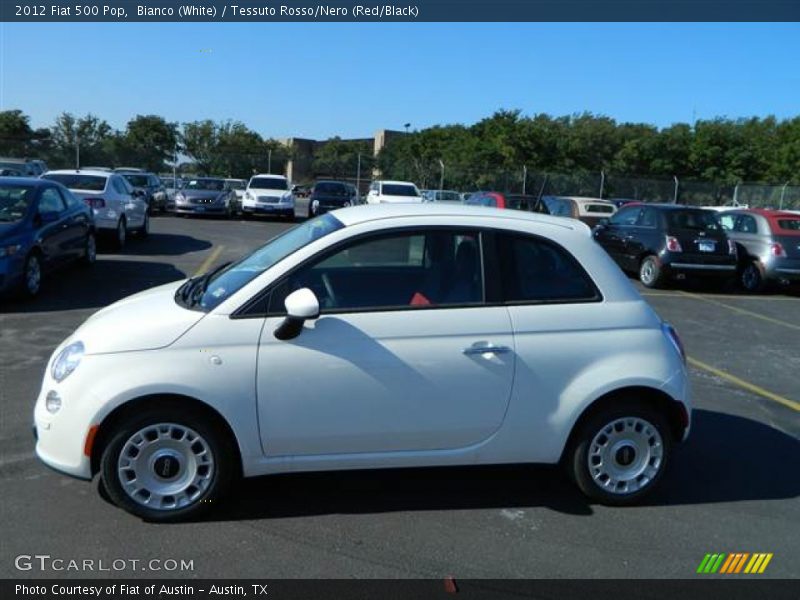 Bianco (White) / Tessuto Rosso/Nero (Red/Black) 2012 Fiat 500 Pop